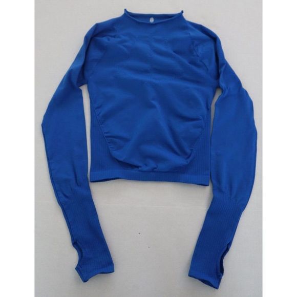 FP Movement 58586025 Women's Sz M/L Blue Good Karma High Neck L/S Layer Top $88 - Picture 7 of 9
